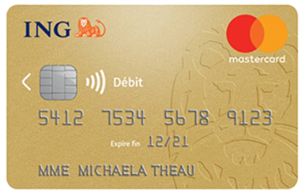 Mastercard Gold ING est gratuite débit immédiat ou différé