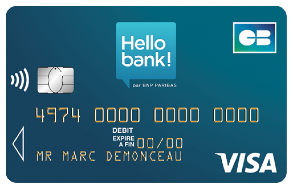 Visa Classic Hello bank! gratuite à débit immédiat ou différé
